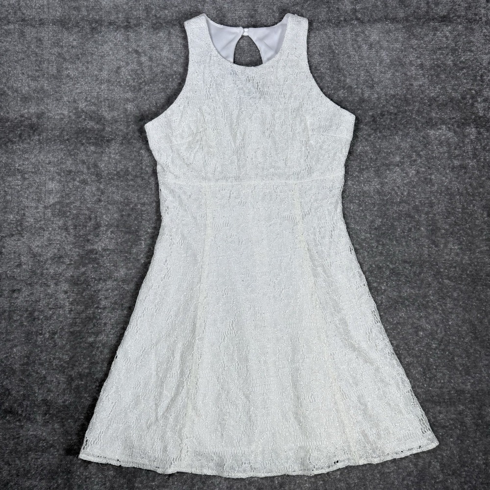 Vintage Y2K Urban Girl Dress Women's 9/10 White Fit Flare Sleeveless